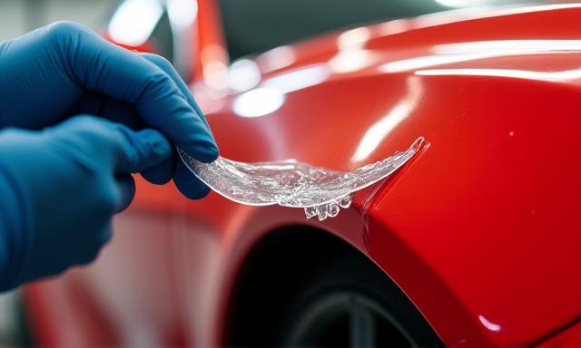 Application de film de protection peinture transparent et auto-cicatrisant